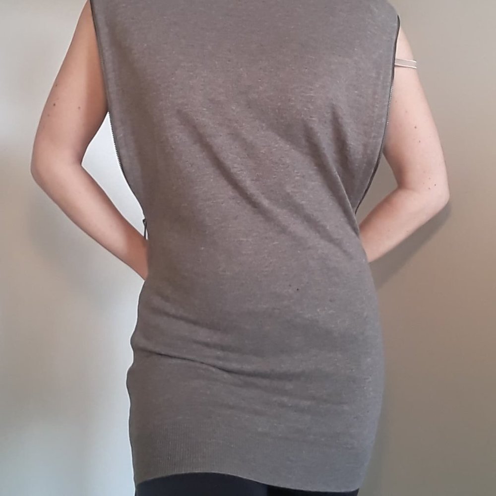 ALL SAINTS - Camel Brown Tunic Turtleneck KANINDA Dress Top with Zippered Sides - Picture 2 of 15